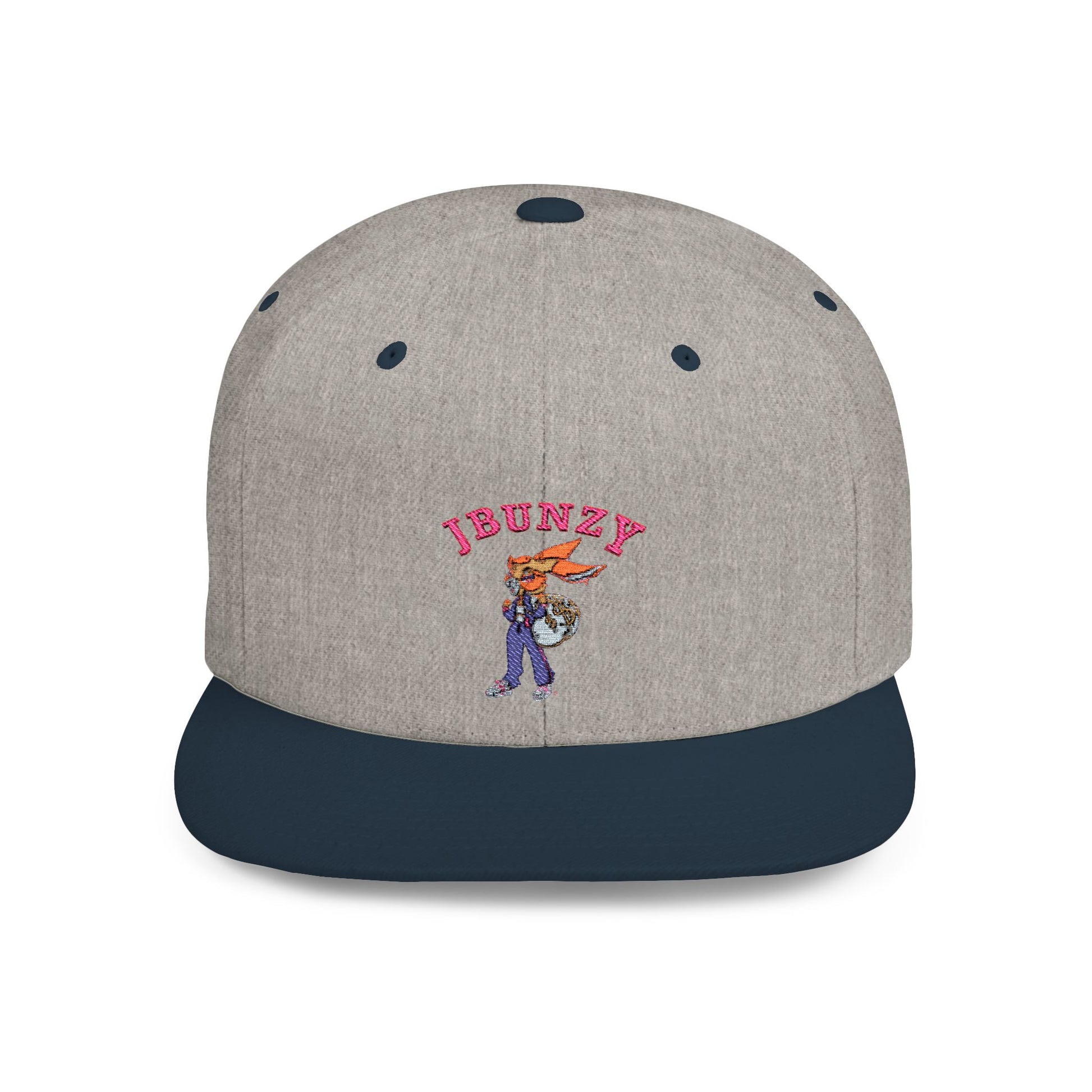 JBUNZY Flat Bill Snapback Hat, Streetwear Cap