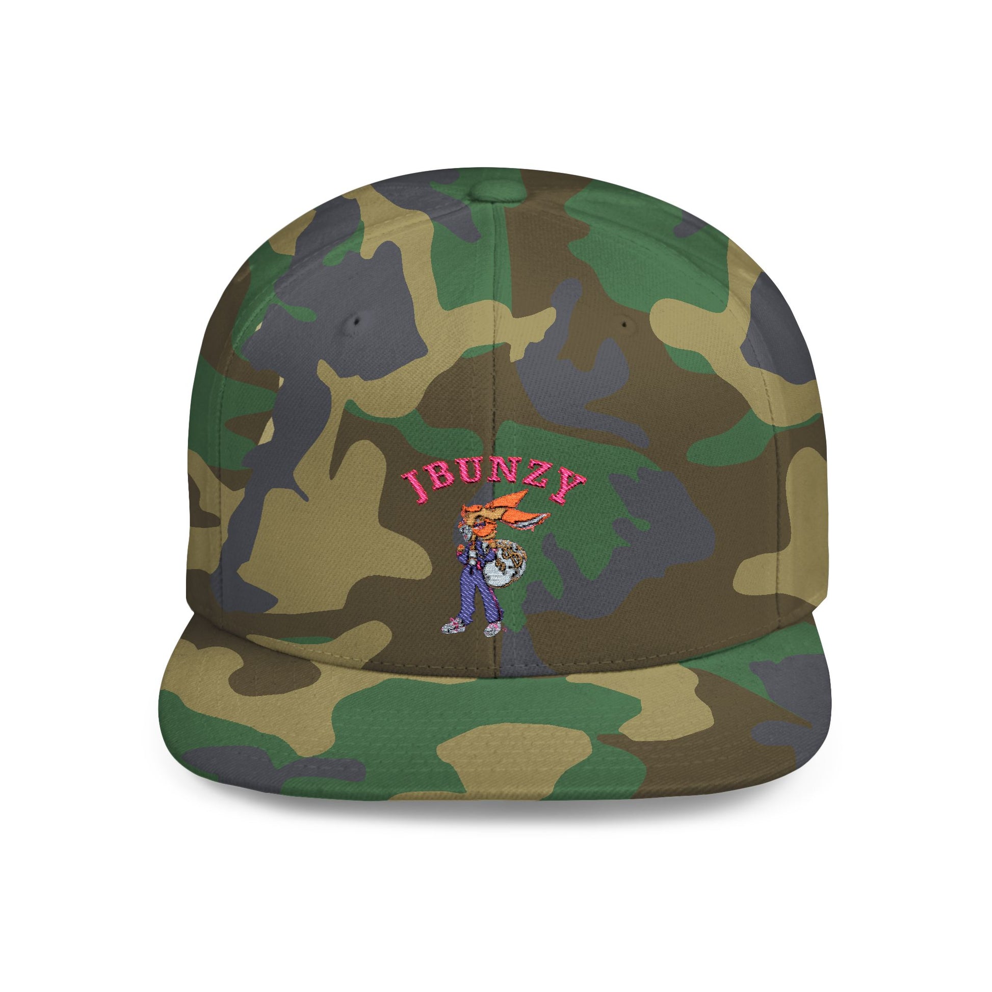 JBUNZY Flat Bill Snapback Hat, Streetwear Cap