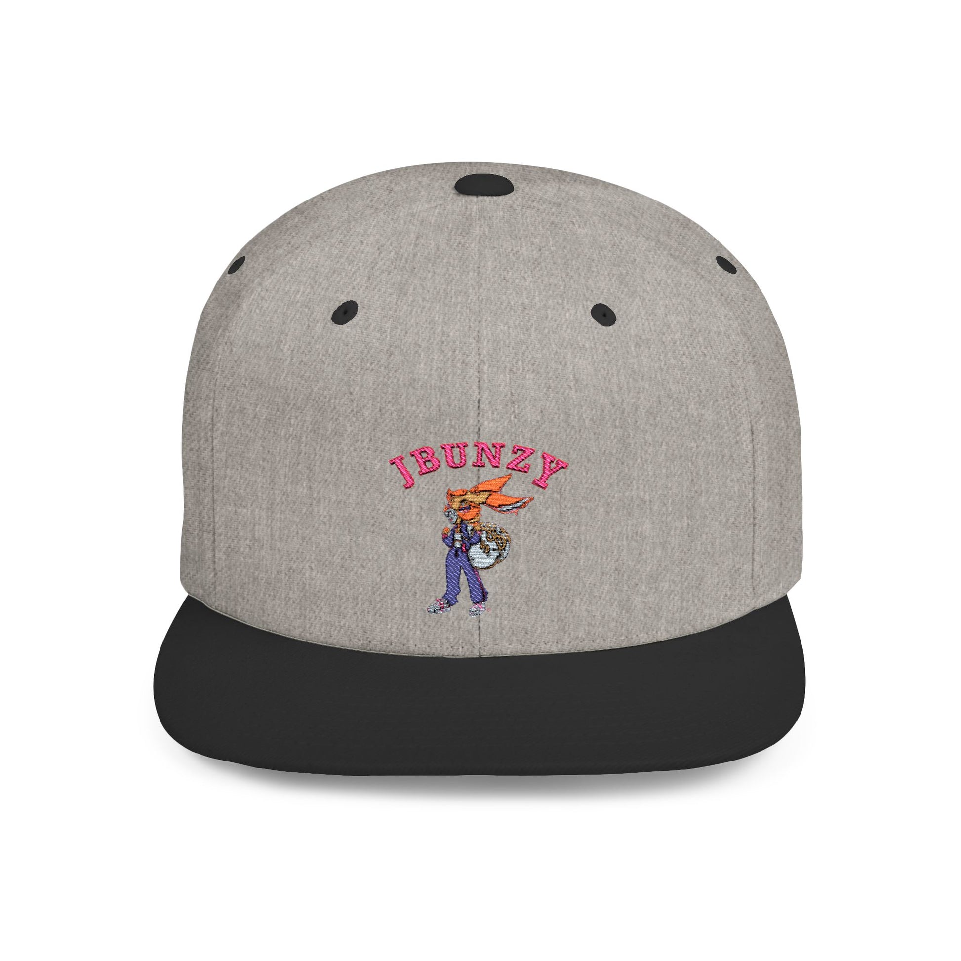 JBUNZY Flat Bill Snapback Hat, Streetwear Cap